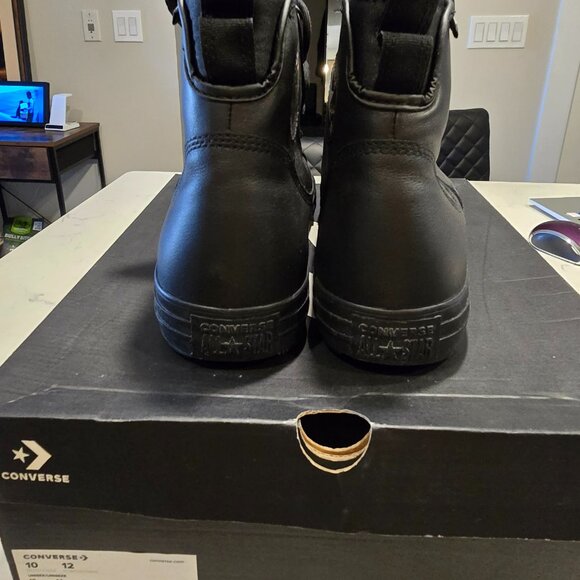 Converse Star ALL TERRAIN Waterproof Leather Boots BLACK SZ 10 NEW - Picture 2 of 9